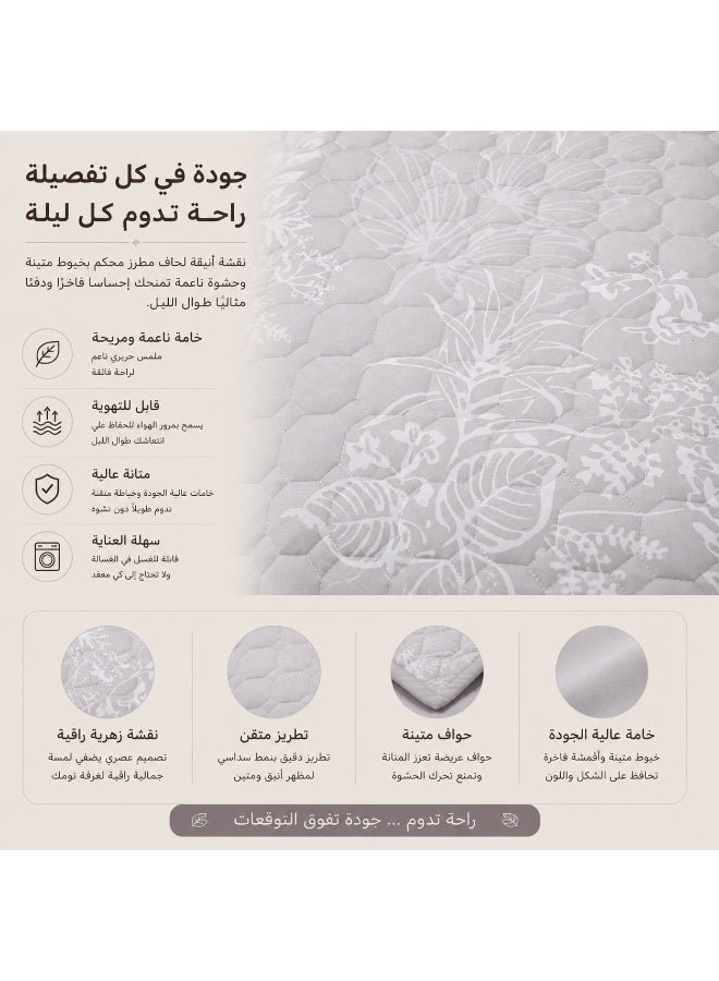 ShinyFlower Elegant Floral Quilted Bedding Set, 4/6-Piece Set, Soft & Comfortable Printed Quilt Set, Simple & Refined Bedroom Bedding - Image 4