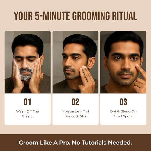 Yaan Man The Perfect Start Combo | Contains Perfection Stick, Tinted Moisturizer, Face Wash | Skincare + Makeup for Men | For all Skin types (Medium) - Image 4