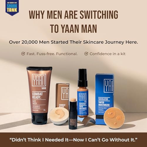 Yaan Man The Perfect Start Combo | Contains Perfection Stick, Tinted Moisturizer, Face Wash | Skincare + Makeup for Men | For all Skin types (Medium) - Image 2