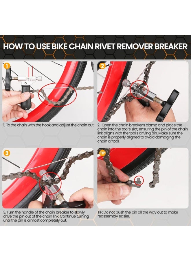 Soofam Bike Chain Repair Tools Set, Bicycle Chain Break Tool, Master Link Pliers, Bike Wear Checker Indicator Opener Closer Remover Pliers - Image 3
