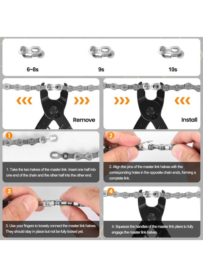 Soofam Bike Chain Repair Tools Set, Bicycle Chain Break Tool, Master Link Pliers, Bike Wear Checker Indicator Opener Closer Remover Pliers - Image 5