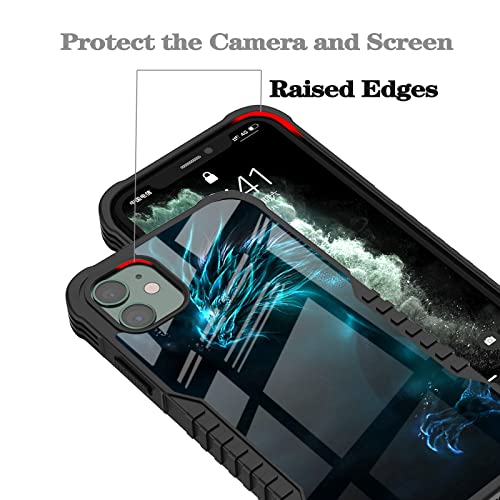 FJyuanqi Compatible with iPhone 12/12 Pro Case for Men Boys, Cool Blue Dragon Design with Anti Slip Shockproof Bumper, PC Backplane Protection+Soft Silicone TPU Prevention Protective Case - Image 4