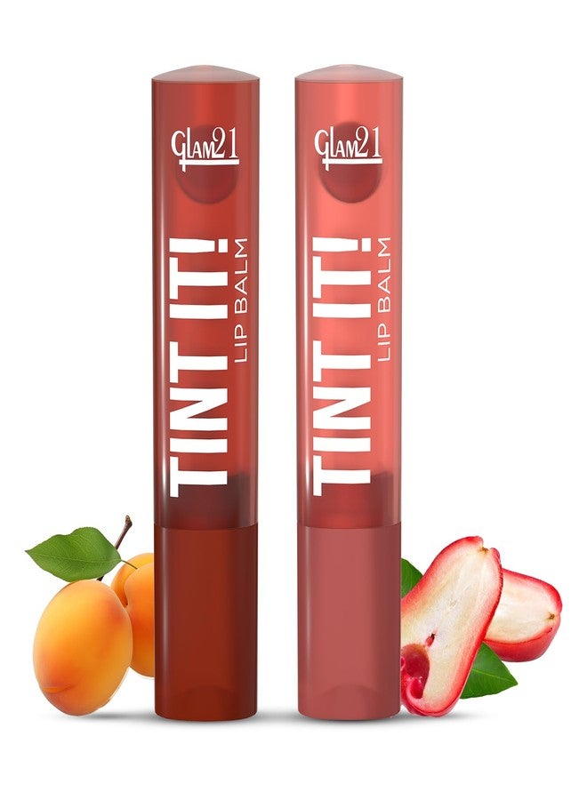 جلام 21 مرطب شفاه Glam21 Tint it! | ترطيب يومي للشفاه مع فيتامين E وزبدة الشيا وزيت الأفوكادو وعامل حماية من الشمس SPF15 | عناية بالشفاه الجافة والمتشققة - برائحة التفاح الوردي والمشمش | 3.5 غرام لكل عبوة | عبوة من قطعتين - Image 1