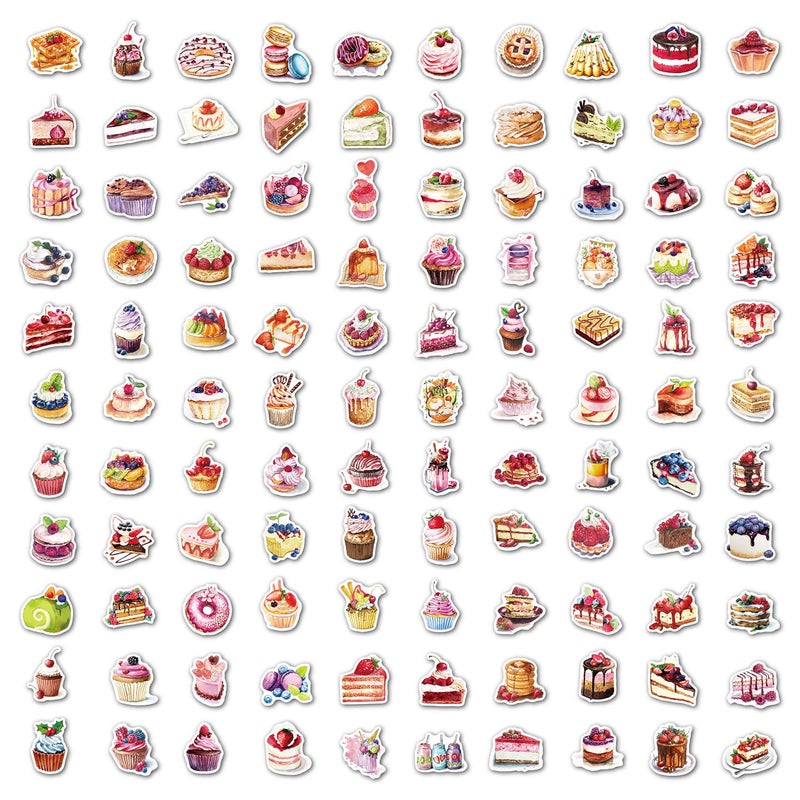 MAXLEAF Cake Theme Stickers - MAXLEAF 100PCS Vintage Waterproof Stickers for Decoration Planner Phone Case Scrapbook Coffee Journals Decoration - Image 3