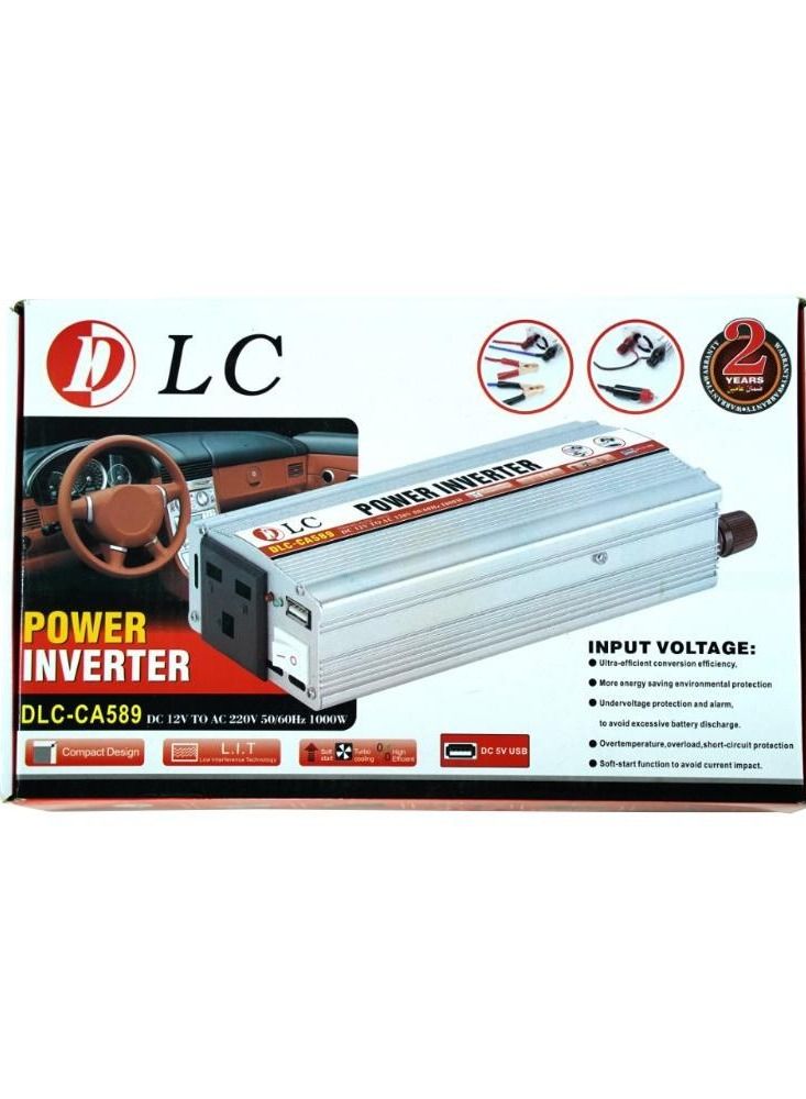DLC Car power inverter from 12v to 220v with a capacity of 1000 watts from DLC - Image 1