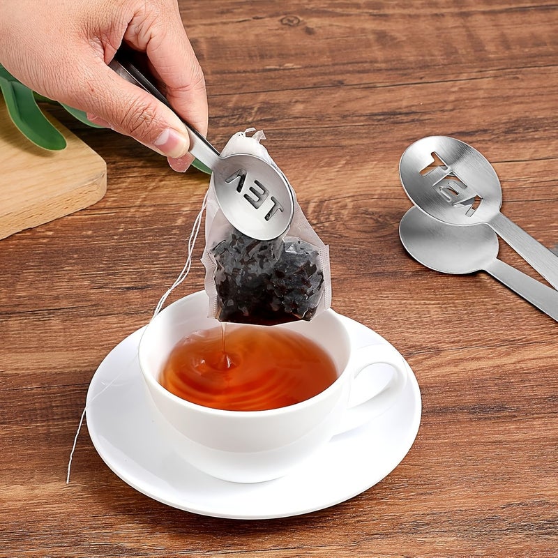 3pcs Silver Stainless Steel Tea Bag Clips Multifunctional Gripper for Squeezing Tea Bags Picking Rock Sugar or Snacks Kitchen Tableware Tools - Image 4