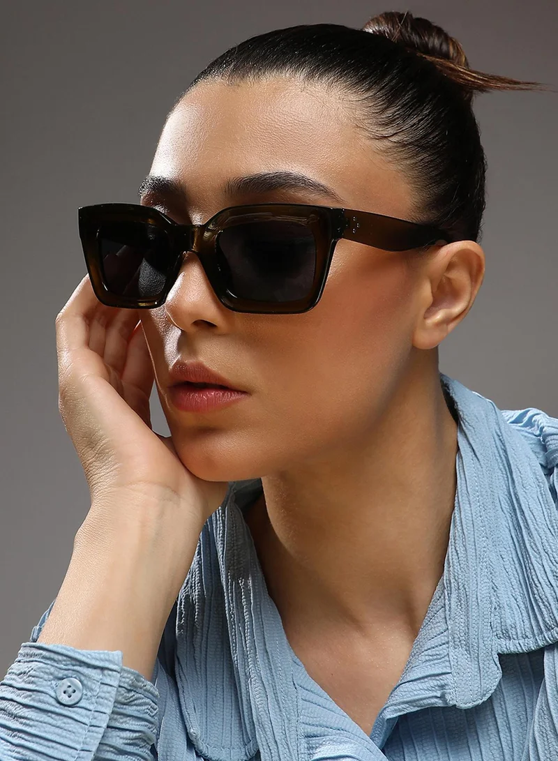 Haute Sauce Full Rim Wayfarer Sunglasses - Brown