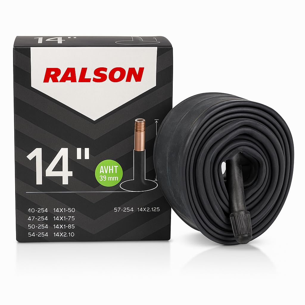 RALSON Bicycle Inner Tube 14 Inch (14x1.50–14x2.125) | Fits Tire Sizes 40-254/47-254/50-254/54-254/57-254 | 35mm AV Schrader Valve | Heavy Duty Butyl Rubber Tube for Kids Bike, BMX, Stroller