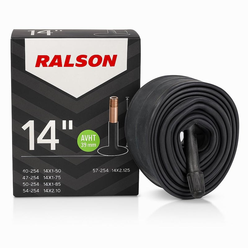 RALSON Bicycle Inner Tube 14 Inch (14x1.50–14x2.125) | Fits Tire Sizes 40-254/47-254/50-254/54-254/57-254 | 35mm AV Schrader Valve | Heavy Duty Butyl Rubber Tube for Kids Bike, BMX, Stroller - Image 1