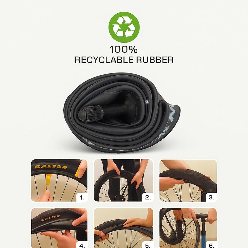 RALSON Bicycle Inner Tube 14 Inch (14x1.50–14x2.125) | Fits Tire Sizes 40-254/47-254/50-254/54-254/57-254 | 35mm AV Schrader Valve | Heavy Duty Butyl Rubber Tube for Kids Bike, BMX, Stroller - Image 3