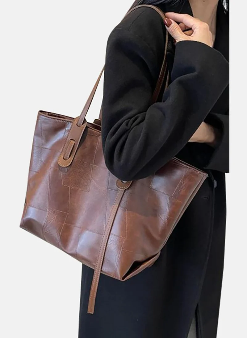 YUNIQEE Brown Solid Structured Shoulder Bag