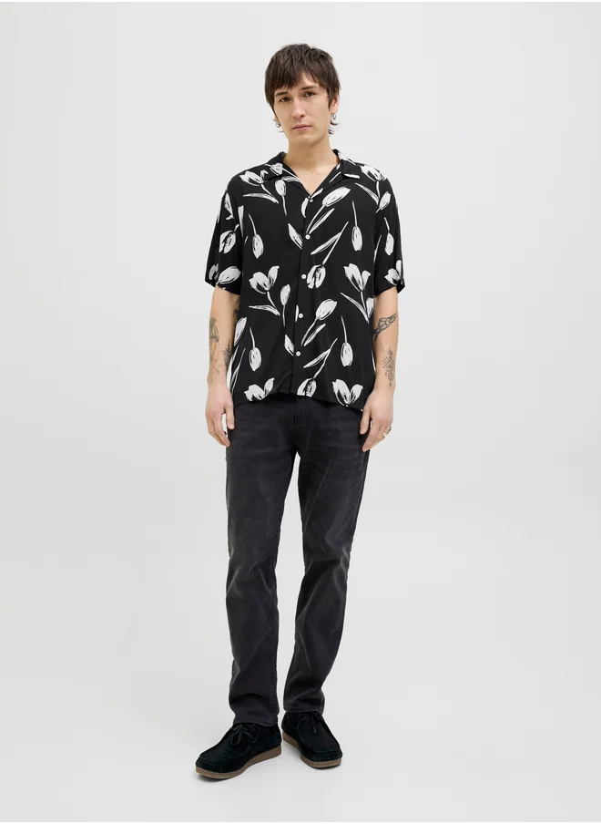 JACK & JONES Graphic Print Resort Collar Shirt