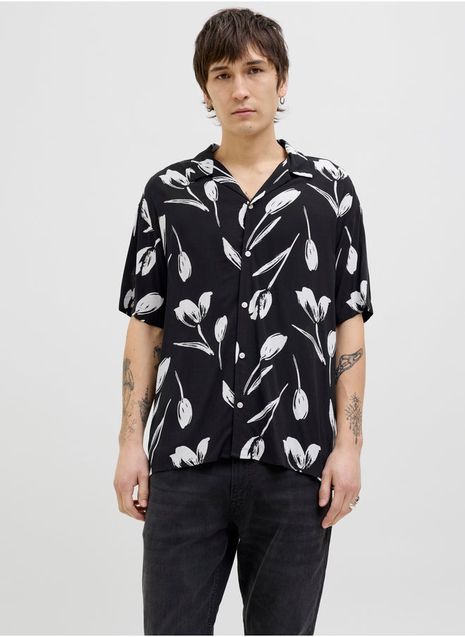 JACK & JONES Graphic Print Resort Collar Shirt  - Image 1