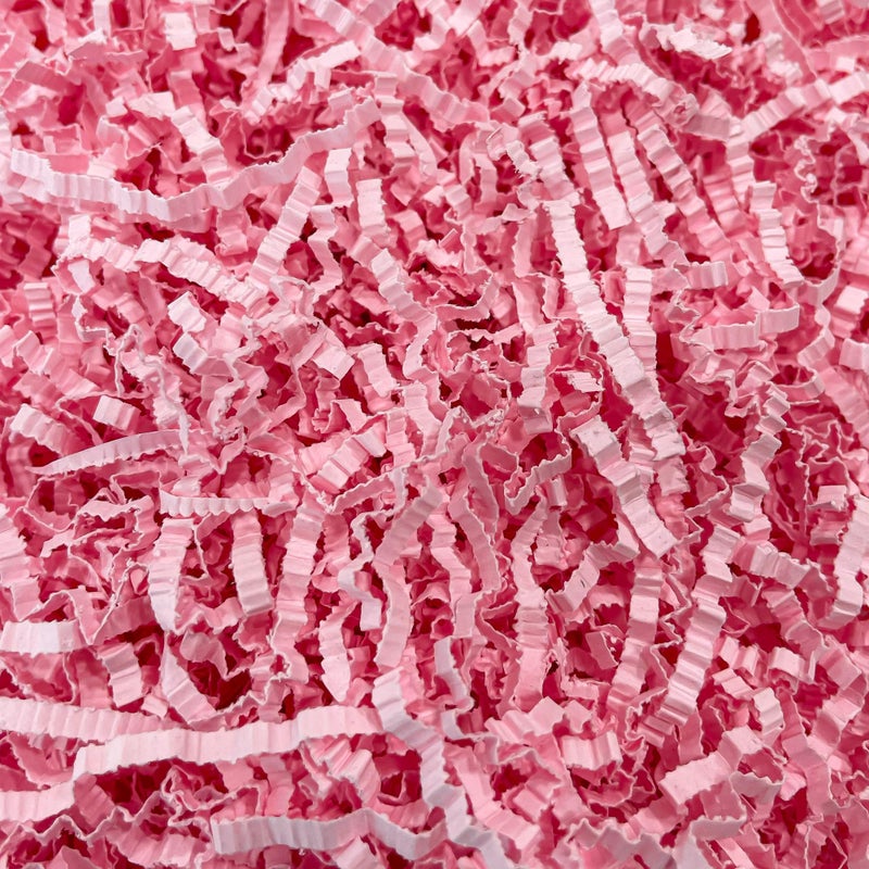 Angroos shredded paper|crinkle paper grass|paper strips for diwali tray decoration|diwali hamper decorations|gift box fillers|wedding and birthday gifts (100Gm) (Pink) - Image 2