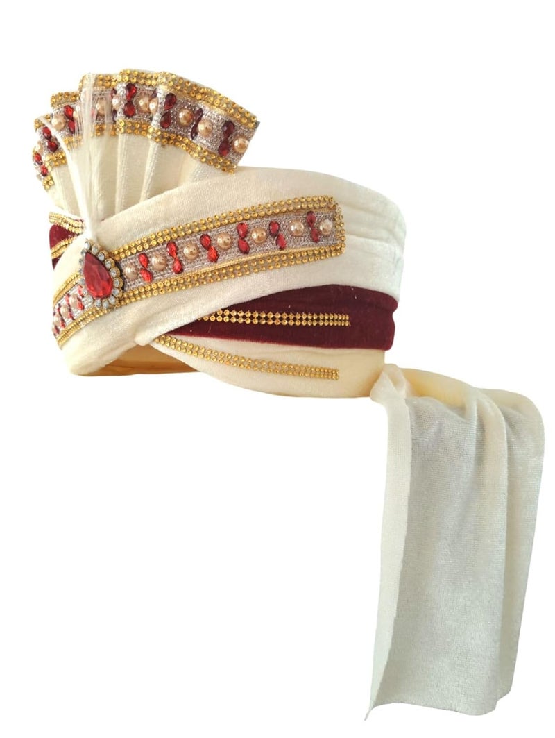 BookMyCostume عمامة دلهي بيج هندية للبالغين - Image 5