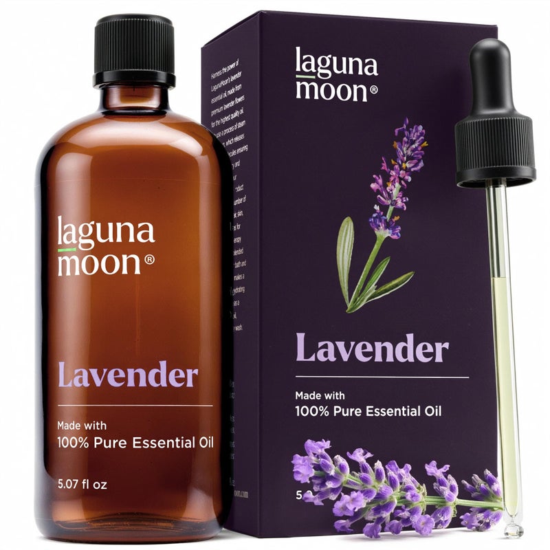 Lagunamoon Lavender Essential Oil Pure Essential Oils for Diffusers Humidifiers Aromatherapy Cars Yoga Home Essentials Relaxing Fragrance Scents for Fresheners and Candle Making 150ml - Image 2