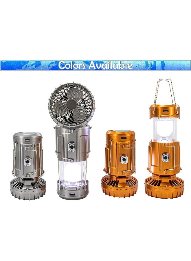 GO2CAMPS Rechargeable Solar LED Camping Lanterns with Fan, Solar and Battery Powered LED Camping Lights, Suitable for Camping, Camping Tents, Hiking, Survival kits for Emergency (Batteries Not included) - Image 2