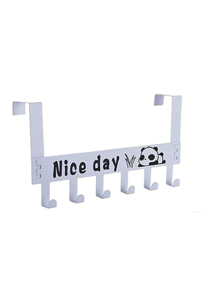 Over door hanger for clothes hanging docat heavy duty hanger holder coats robes hats clothes towels hanging towel organizer 6 hook easy installation over door hook 1pc (multicolor)  - Image 1