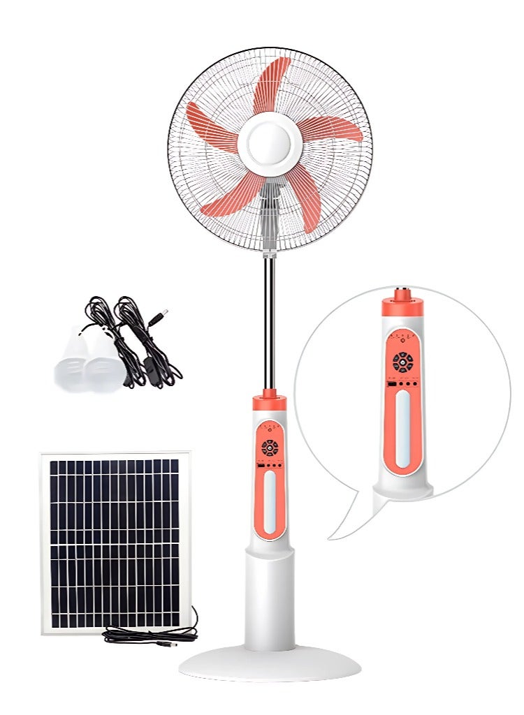 Fan 16 Inch Multifunctional Solar Powered Rechargeable Electric with 5 Blades