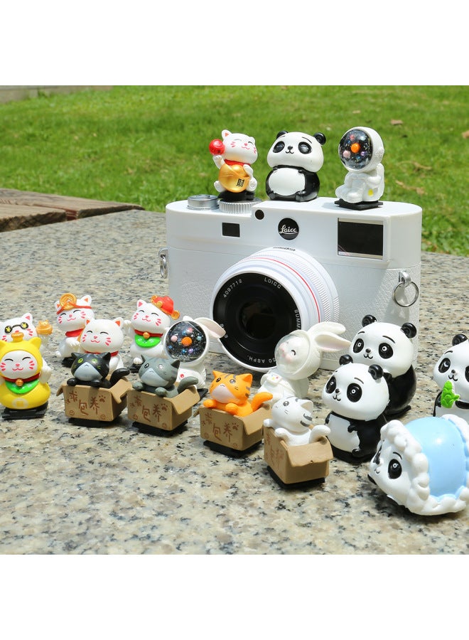 JN Design Creative Cartoon Photography Cat SLR Camera Hot Boot Cover For Canon Sony Nikon Fuji Micro-Color:Sitting Panda - Image 2