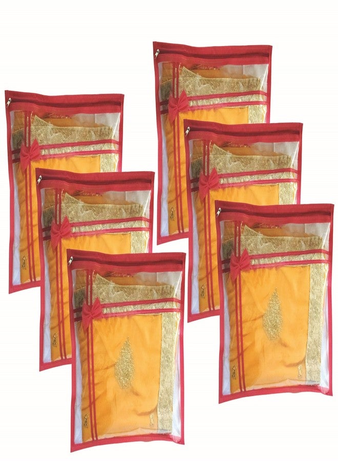 Kitchwish Non-Woven Single Saree Covers with Transparent Window and Durable Zipper Closure, Cloth Storage Bag, Transparent Saree Cover - Image 4