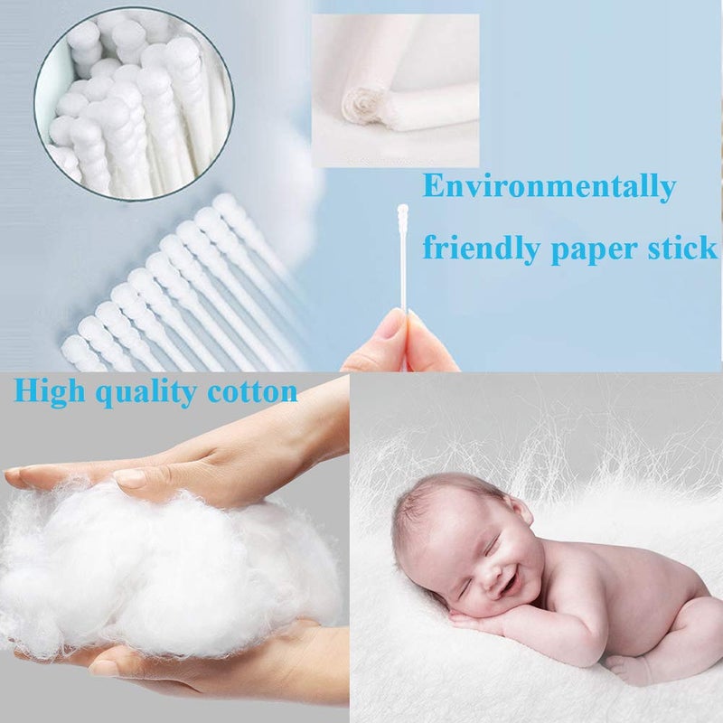 Rayhee 800 Pieces Cotton Swabs, Double Spiral Tipped with Paper Stick, Quality Cotton Heads- Sturdy Handle - Multipurpose, 4 Packs, 200 Pieces 1 Pack - Image 2
