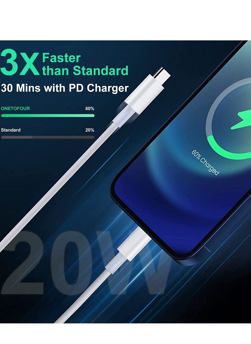USB C to Lightning Cable [MFi Certified] Compatible with iPhone 13 Pro Max/12/11 Pro/X/XS/XR/8 Plus/AirPods Pro, Supports Power , 2M, White
