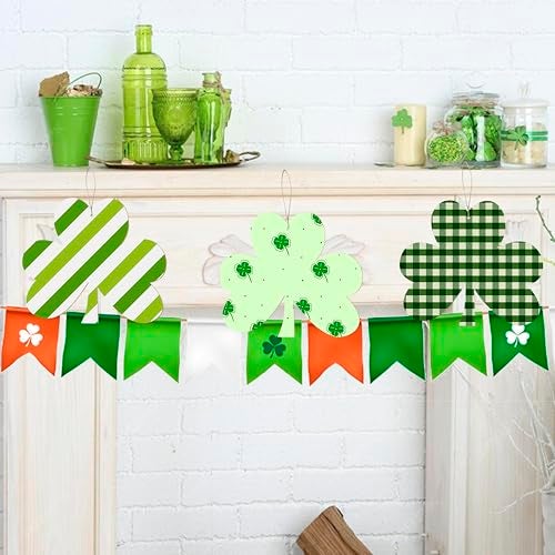 KOOCHOICE 30Pcs 3.5" Wooden Shamrock Ornaments to Paint, St. Patrick's Day Decoration Cutouts, DIY Unfinished Wood Discs for Crafts Hanging Decorations (3.5INCH-30) - Image 4