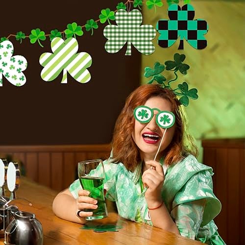 KOOCHOICE 30Pcs 3.5" Wooden Shamrock Ornaments to Paint, St. Patrick's Day Decoration Cutouts, DIY Unfinished Wood Discs for Crafts Hanging Decorations (3.5INCH-30) - Image 5