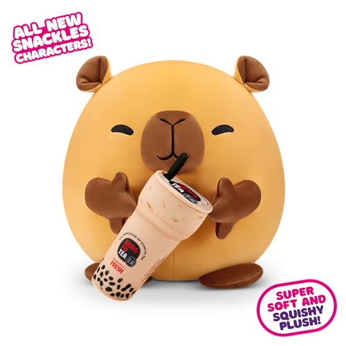 Snackles Series 2 Capybara & Boba 16 Inch Plush by ZURU, Ultra Soft Plush, Collectible Plush with Real Licensed Brands, Stuffed Animal, Giftable - Image 3