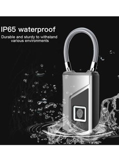 Fingerprint PadlockElectronic Door Lock Fingerprint Recognition Smart Keyless Rechargeable Waterproof Security Antitheft Padlock for Backpack Suitcase Bicycle - pzsku/ZAEF19C7E754E136DB56CZ/45/_/1692779685/a0e8b7e3-d65b-4440-9926-82c00ca3e14b