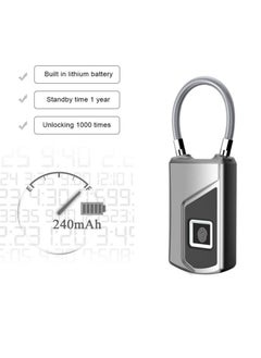 Fingerprint PadlockElectronic Door Lock Fingerprint Recognition Smart Keyless Rechargeable Waterproof Security Antitheft Padlock for Backpack Suitcase Bicycle - pzsku/ZAEF19C7E754E136DB56CZ/45/_/1724149429/ff2fe5d4-51e2-47b5-81b7-1037ae2693e5