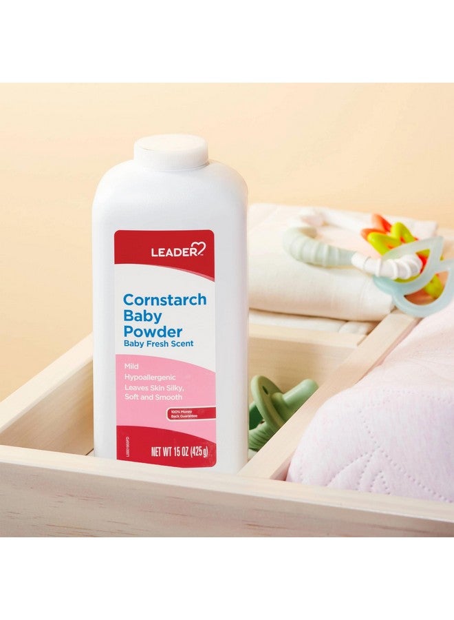 LEADER Cornstarch Baby Powder, Baby Fresh, 15oz Each - Image 3
