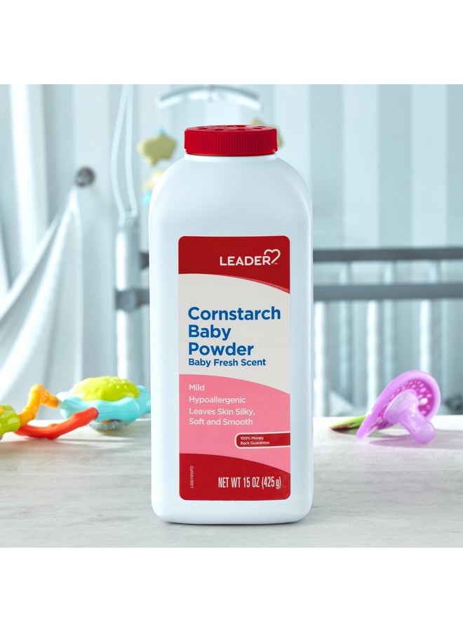 LEADER Cornstarch Baby Powder, Baby Fresh, 15oz Each - Image 2