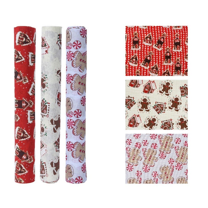 Kaemingk قماش تغليف عيد الميلاد الزخرفي من كامينك، أكياس هدايا، سلال، حرف ومواد قماشية لامعة - قطعة متنوعة 1 - Image 1