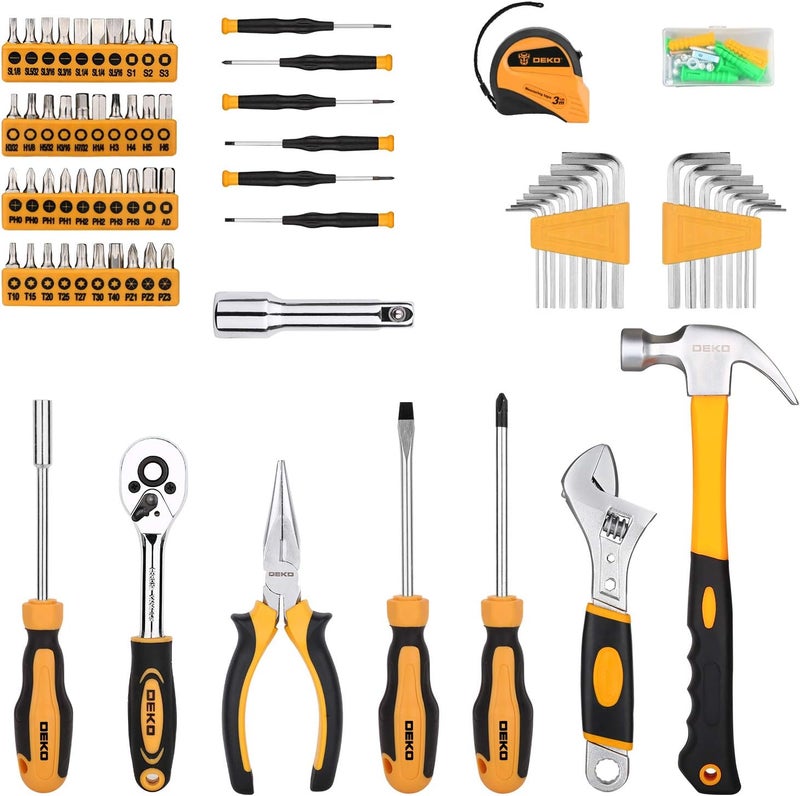 DEKOPRO 158 Piece Tool Set-General Household Hand Tool Kit,Auto Repair Tool Set, with Plastic Toolbox Storage Case - Image 3