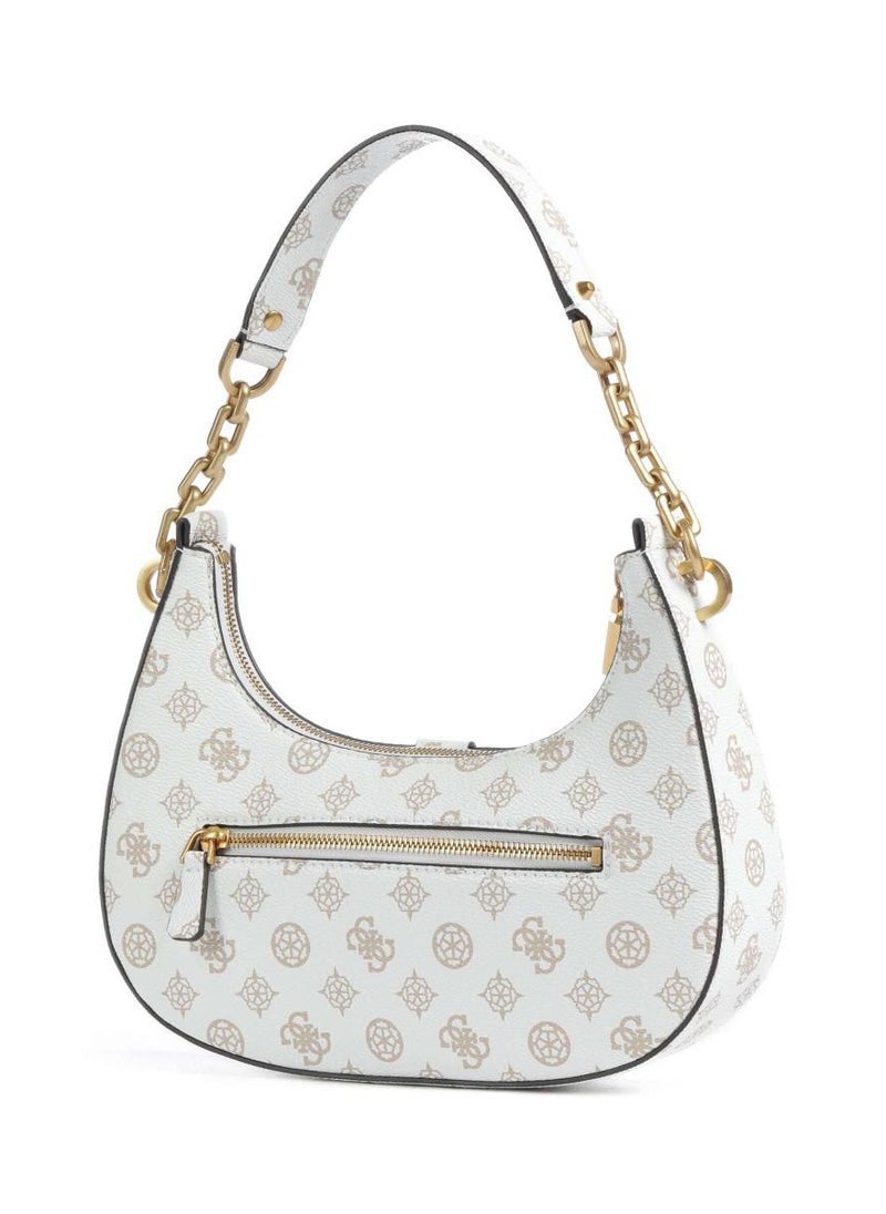 GUESS Guess White Monogram & Chain Detail Shoulder Bag For Women  - Image 2