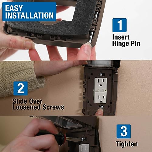Intermatic WP7000BR Low-Profile Extra-Duty Weatherproof 1-Gang Cover, Bronze - Expandable Front Window, Versatile Mounting, Complete Installation Kit - Protect Outdoor Outlets - Image 4