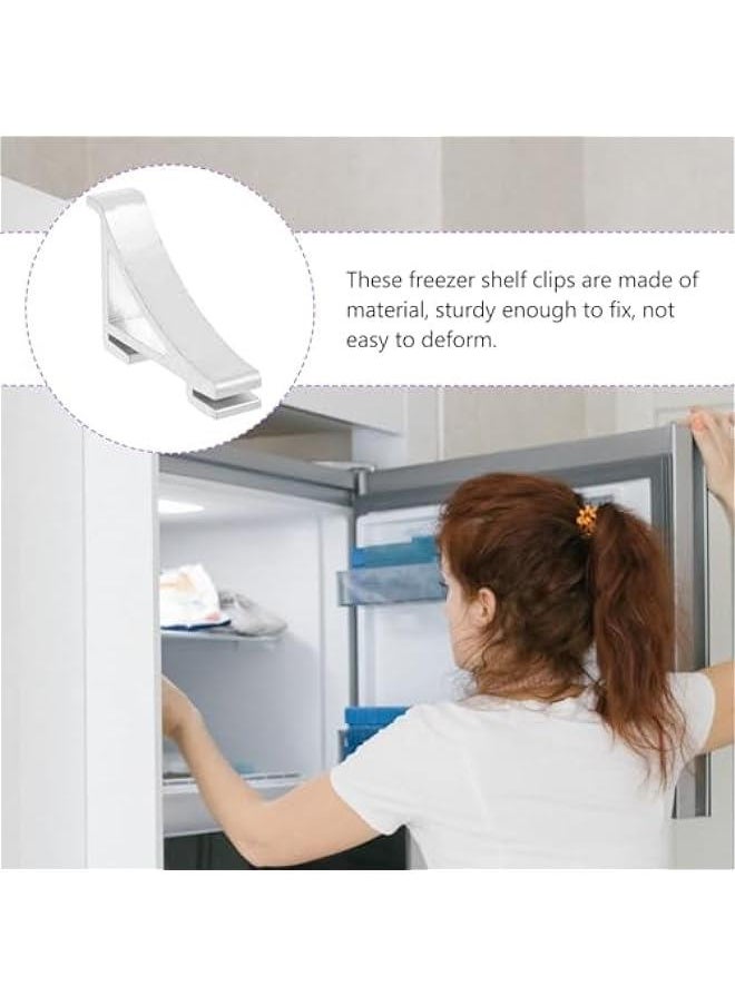 HOOKOR Stainless Steel Refrigerator Shelf Clips: Set of 8 Freezer Cooler Support Commercial Metal Parts & Accessories  - Image 4