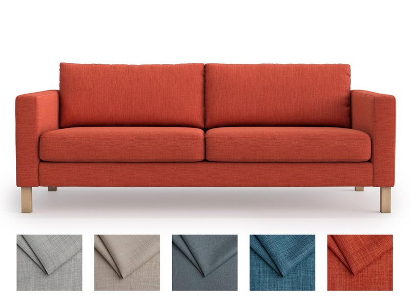 MASTERS OF COVERS MASTERS OF COVERS Snug Fit Karlstad 3 Seat Not 2 Seat Sofa Cover Slipcover for The IKEA Karlstad Three Seat Slipcover ReplacementOrange Length80 