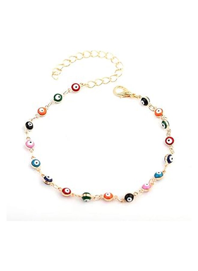 Gold Plated Evil Eye Tiny Bead Anklet - Image 1