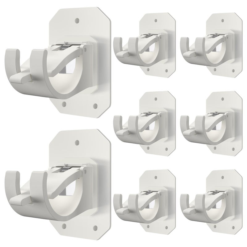 8PCS Upgraded Curtain Rods No DrillingNo Drill Curtain Rod Bracket Self Adhesive Curtain Rod Holders Nail Free Adjustable Curtain Rod Hooks Curtain Hangers Suitable for 078 157inch Curtain Rod