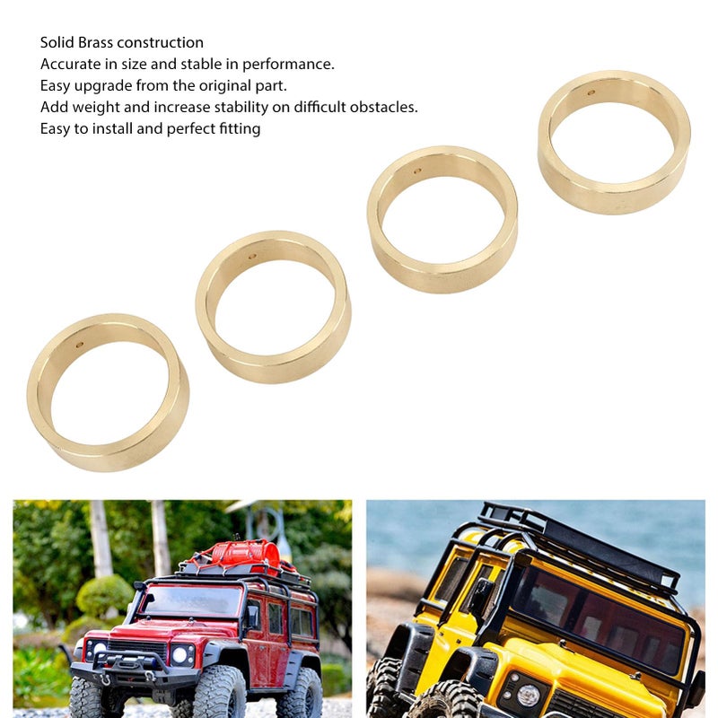 4PCS RC Car Wheel Rim Counterweight Set 1 50 Inch Diameter 0 39 Inch Width For 1 18 Scale 4WD - Image 4