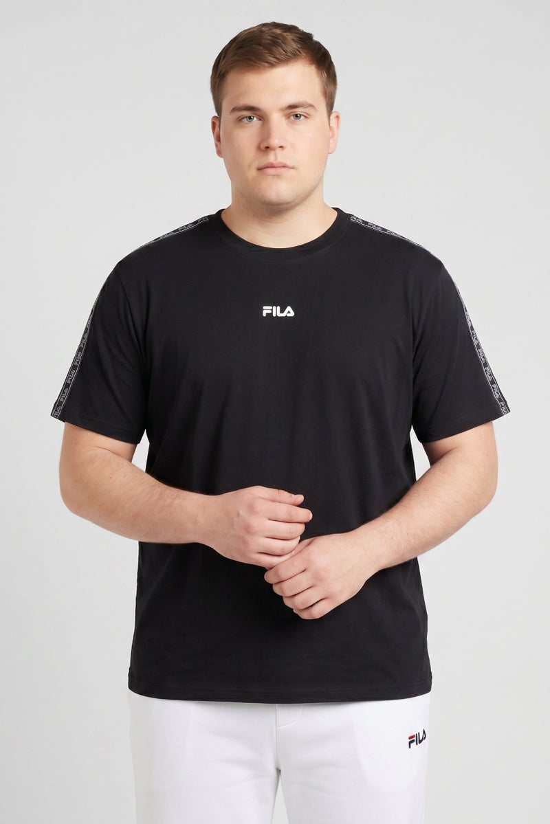 FILA Men Sportswear Fit Short Sleeve Outdoor T-Shirt, Black - Image 1