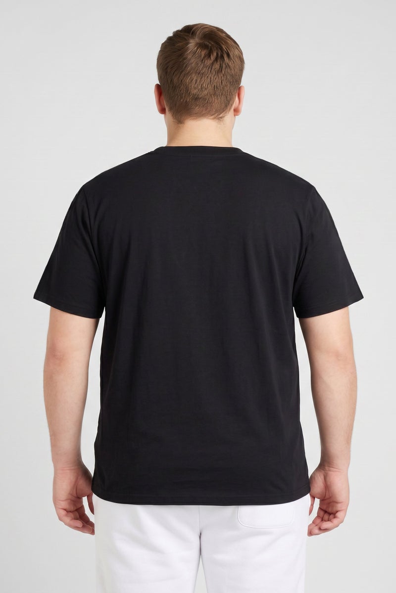 FILA Men Sportswear Fit Short Sleeve Outdoor T-Shirt, Black - Image 4