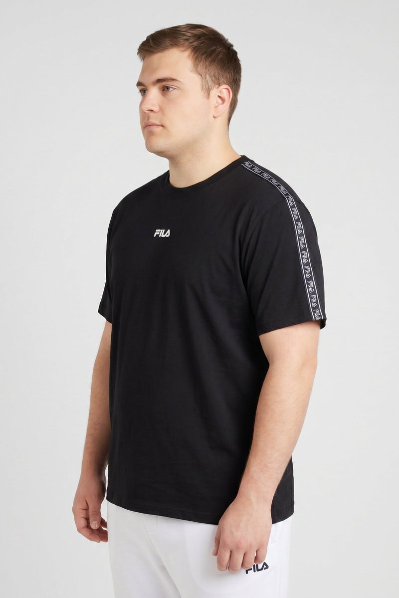 FILA Men Sportswear Fit Short Sleeve Outdoor T-Shirt, Black - Image 3