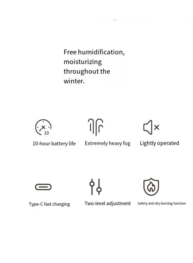 Wireless Humidifier, Small And Compact, Usb Rechargeable, Portable For Office Use, Desk-Mounted Air Fragrance Diffuser. No Restrictions On Venue, Extremely Convenient. - Image 2