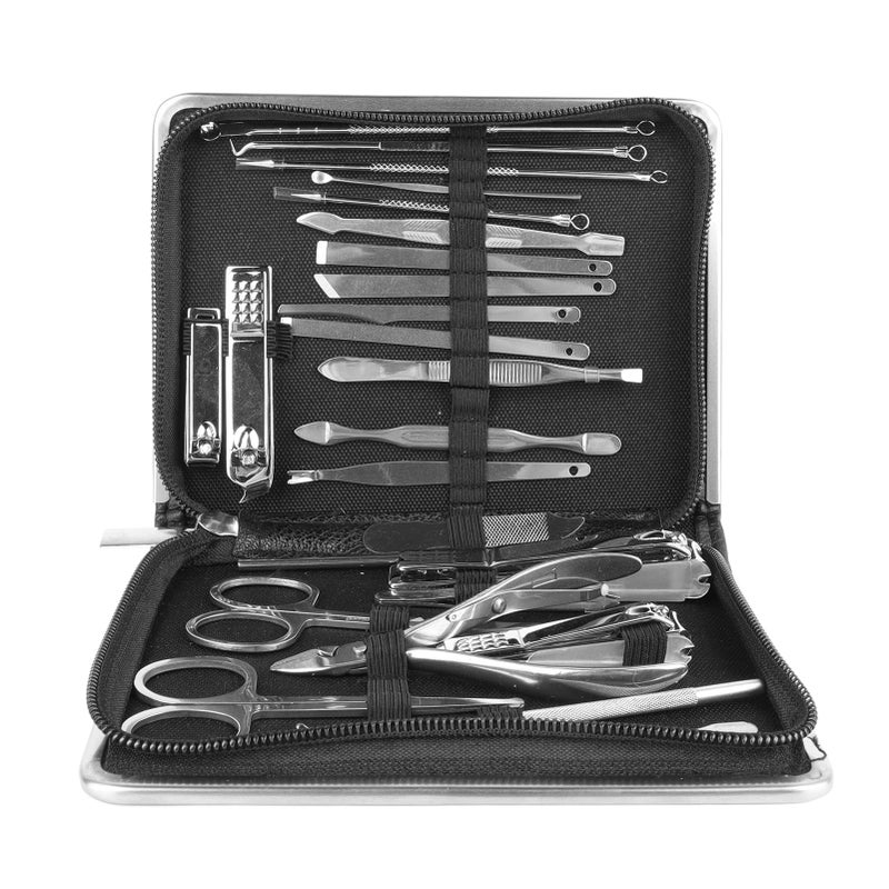 26PCS Manicure Set Black Nail Clippers Set Carbon Steel Manicure Tools Kit for Home Salon - Image 5