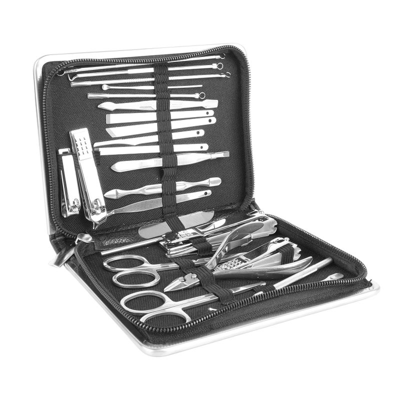 26PCS Manicure Set Black Nail Clippers Set Carbon Steel Manicure Tools Kit for Home Salon - Image 4