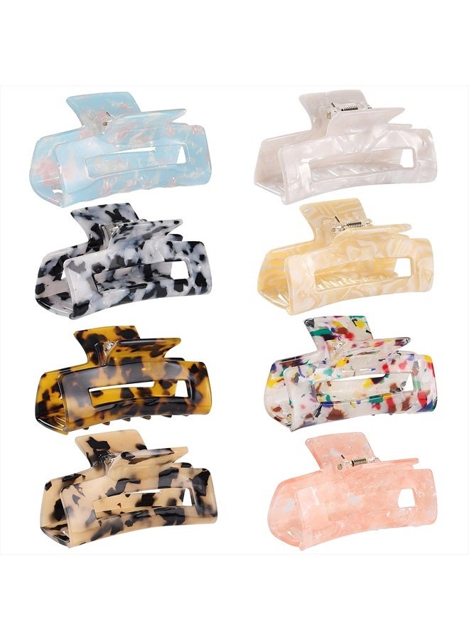 LAXIZAR Hair Claw Clips Tortoise Barrettes Rectangle Shape Clips Fashion Hair Clips for Women - Image 1